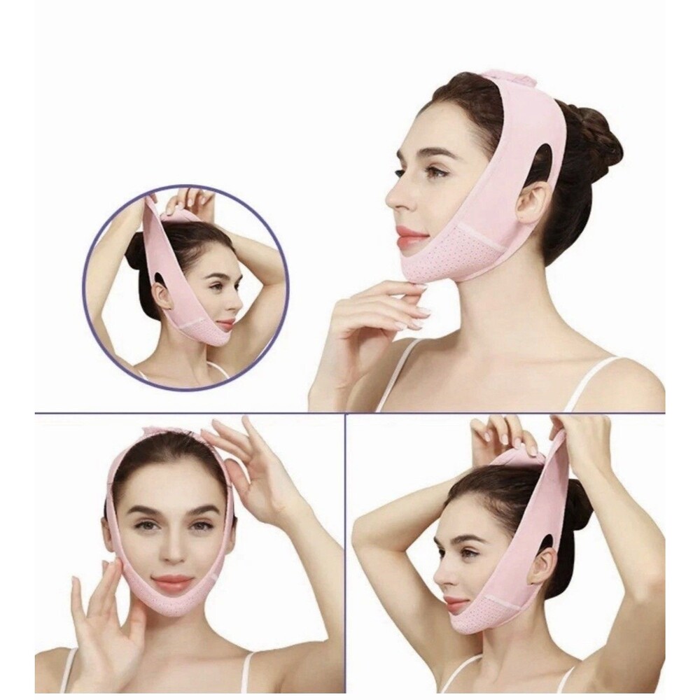 V Line Face Lifting Belt Green  Chin Strap Pumpkin Reusable